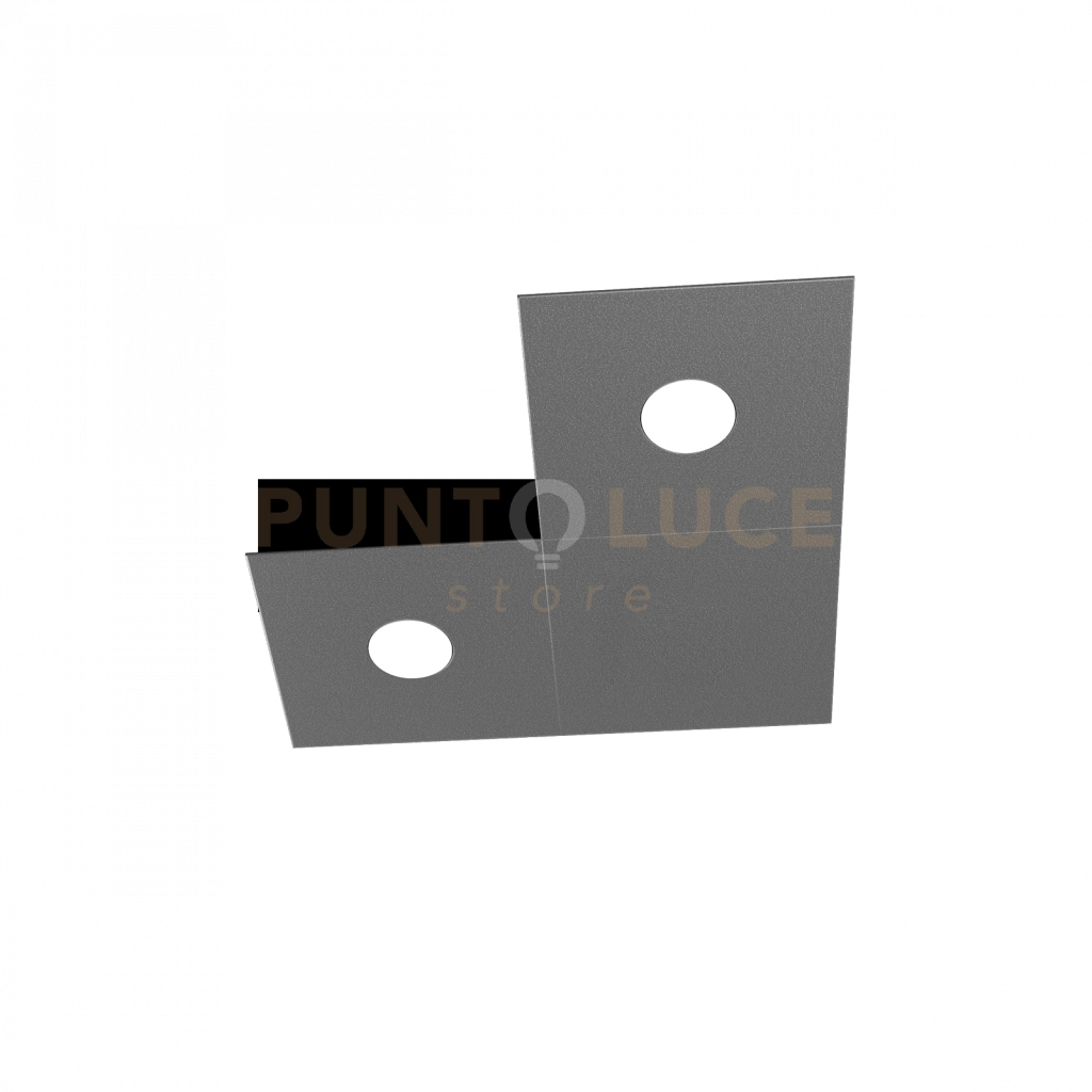 ECCENTRIC APPLIQUE-PLAFONIERA 2 LUCI + 1 DECORATIVO GRIGIO ANTRACITE 1156-2L1D-GA