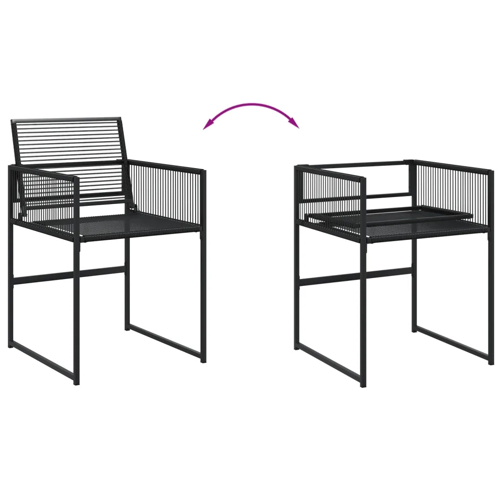 Set da Pranzo da Giardino 13pz Nero in Polyrattan 3295040