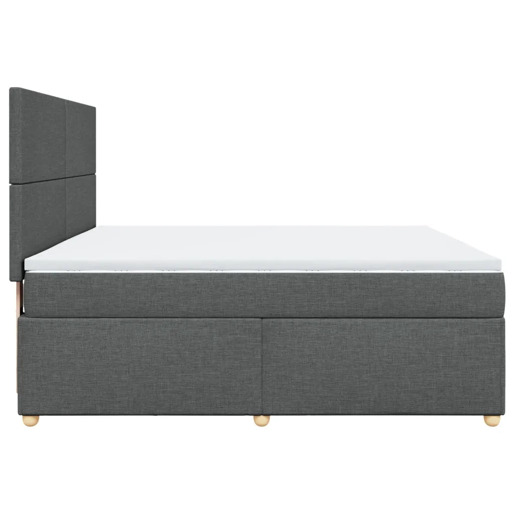 vidaXL Giroletto a Molle con Materasso Grigio Scuro 180x200 cm Tessuto