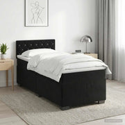 Letto box spring con materasso Nero 90 x 190 cm Velluto 3450616