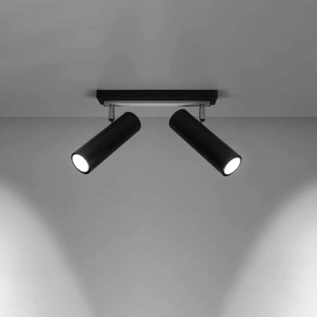 Plafoniera KURSO 2 2 faretti nera GU10 Pure Lume PU.0500