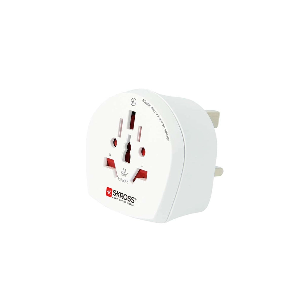 Adattatore da viaggio World Plug per il Regno Unito 12A Bianco Skross