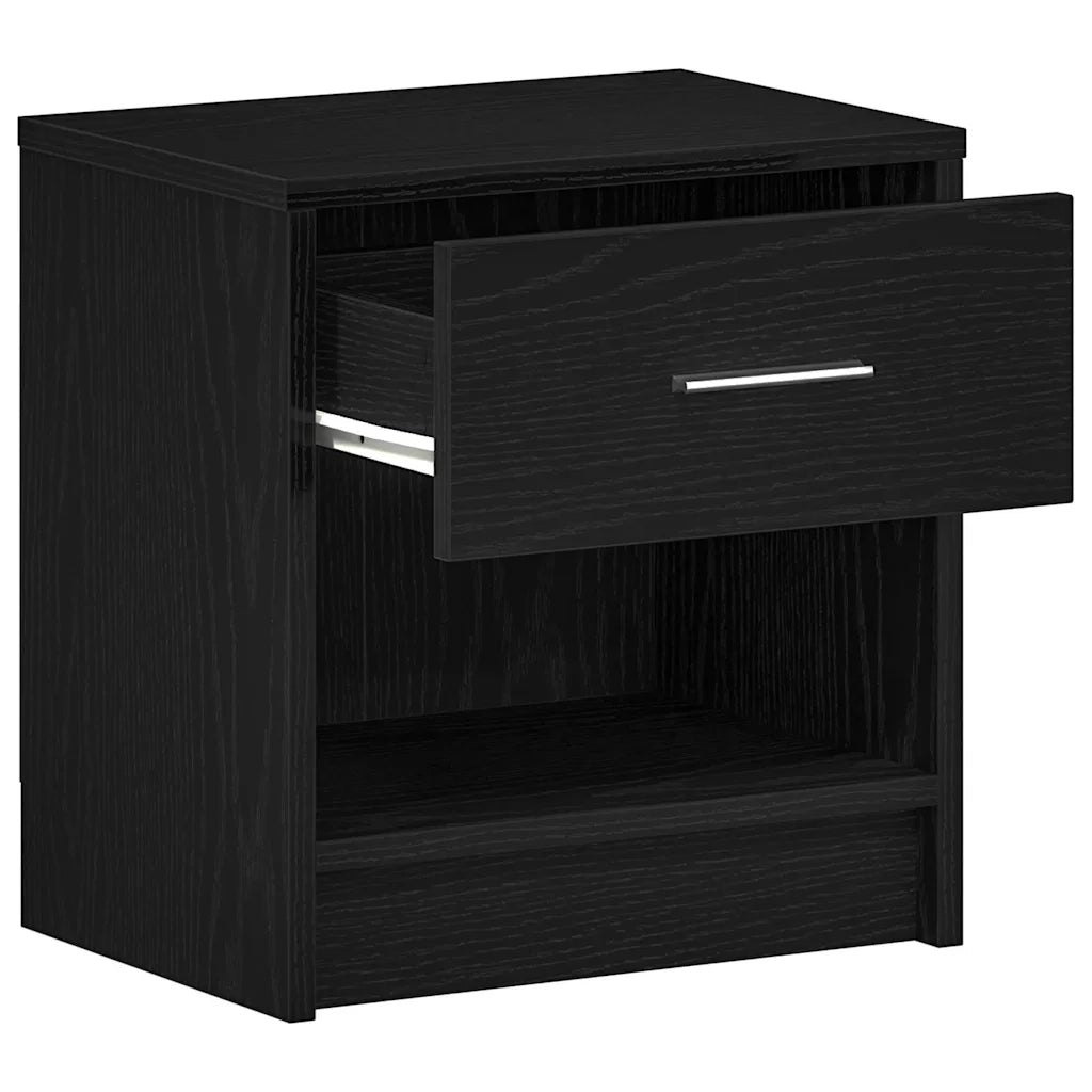 Comodini 2 pz con Cassetto Nero 39x28x41 cm 858752