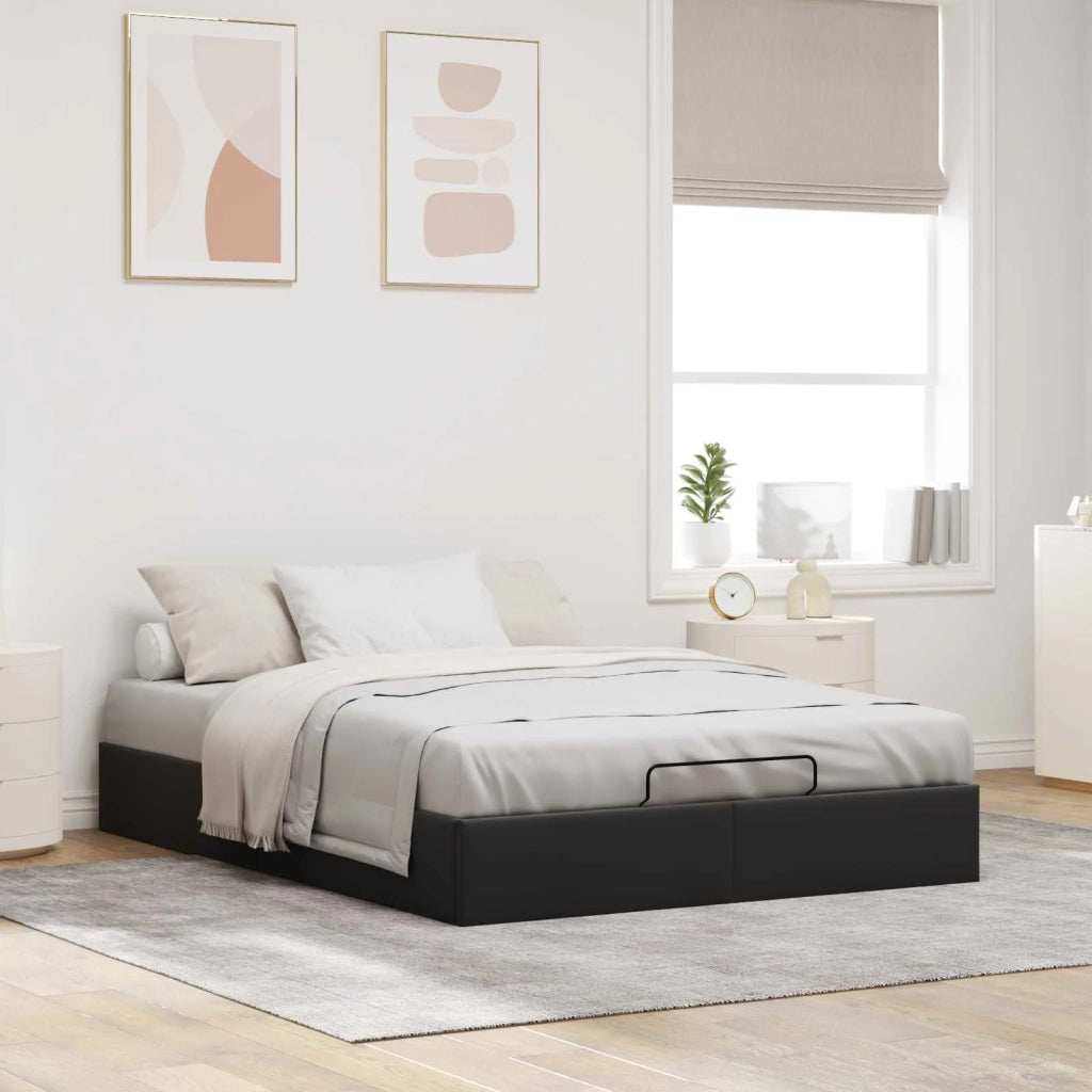 Letto ottomano Nero 153 x 203 cm Velluto 3403076