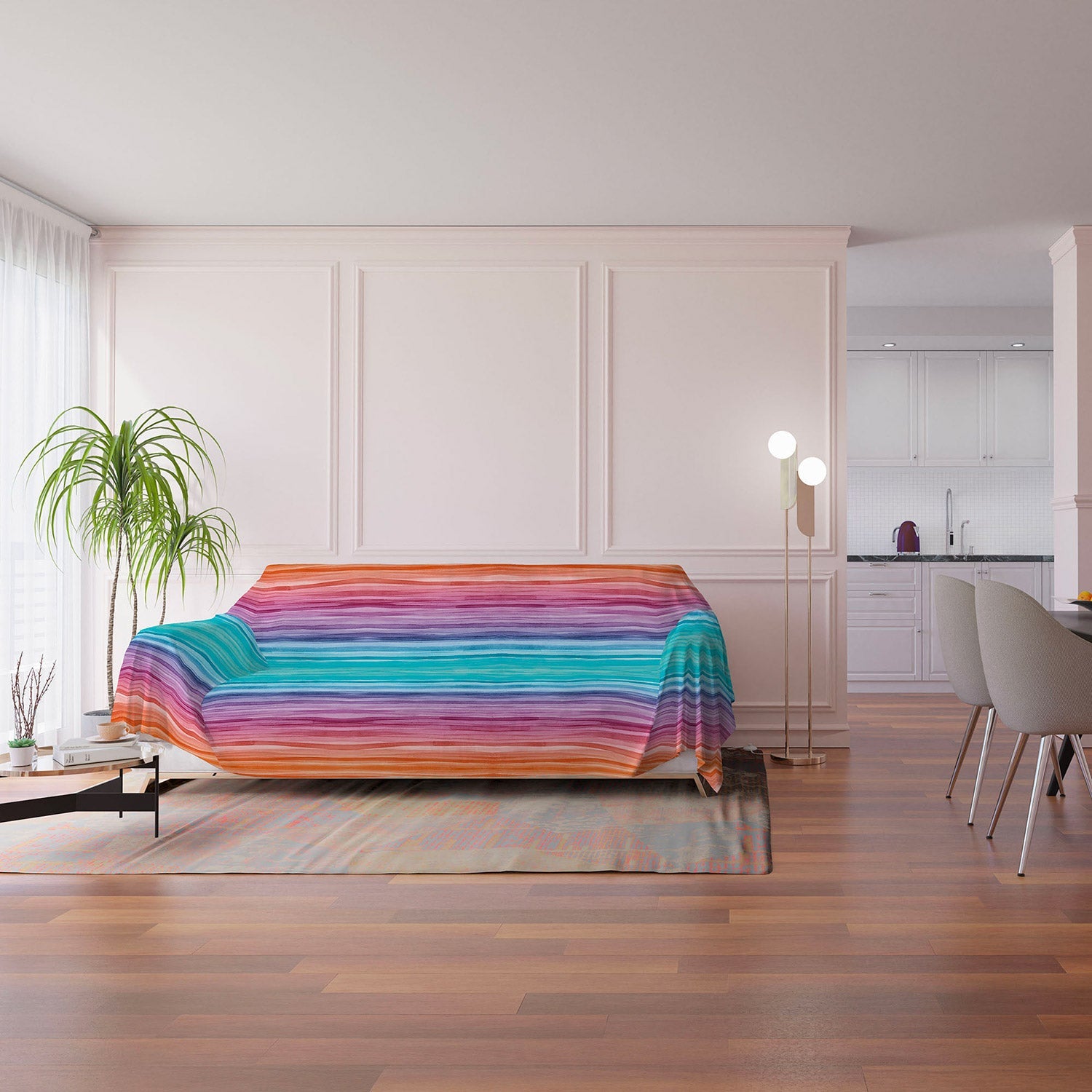 Telo Arredo Copritutto 270x260 cm Copridivano in Microfibra Rainbow