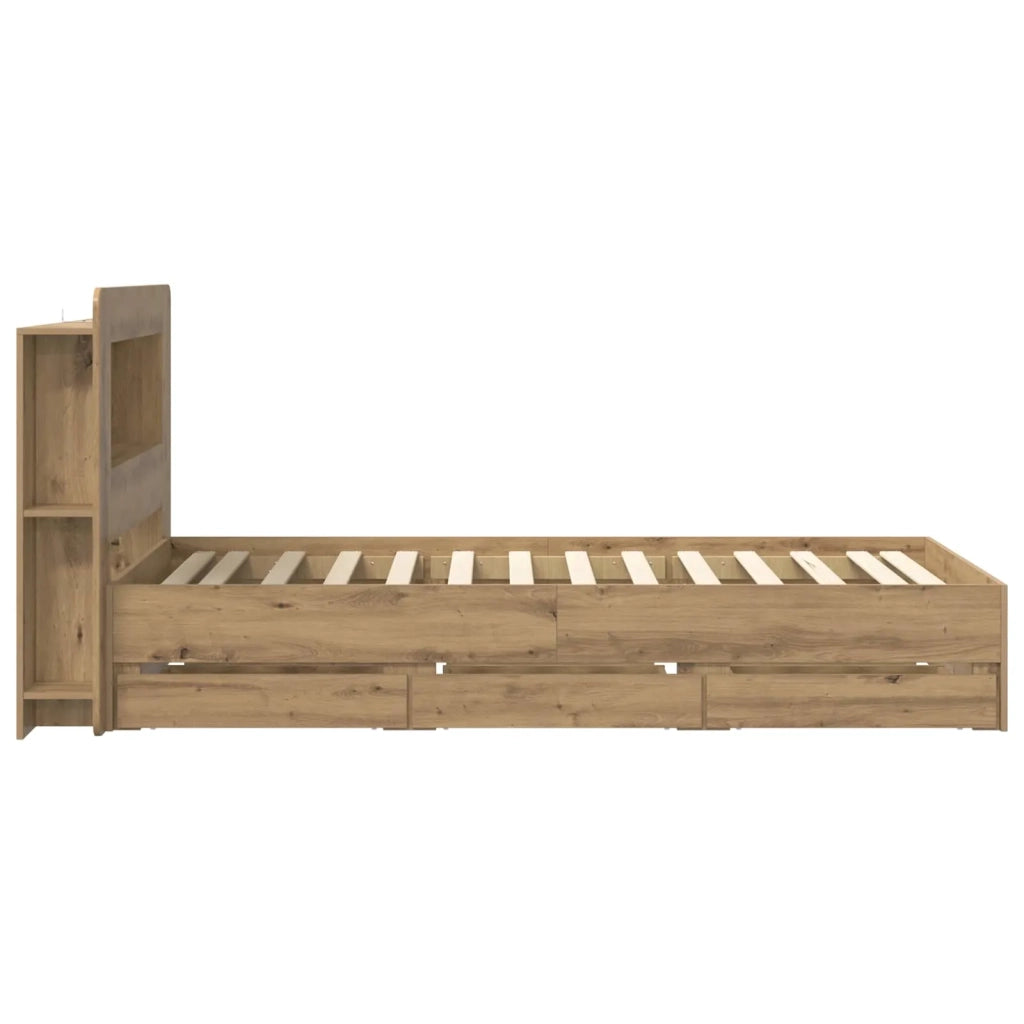 Telaio del letto con storage Rovere Artigianale 80 x 200 cm