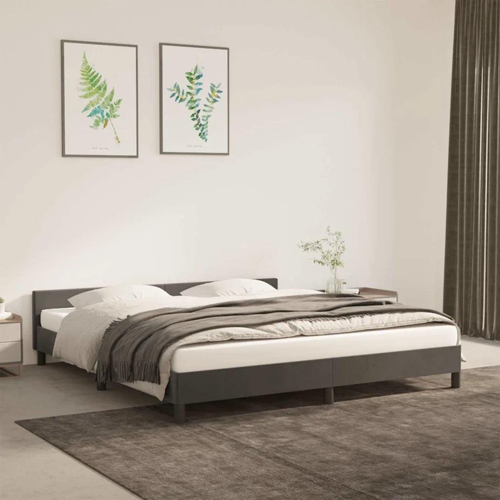 Letto matrimoniale | Letto per adulti | Giroletto senza Materasso Grigio Scuro 180x200 cm Velluto