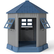 Cuccia per cani da esterno 76 x 90 x 96 cm facile accesso buona ventilazione stile fienile blu PP 20_0017817