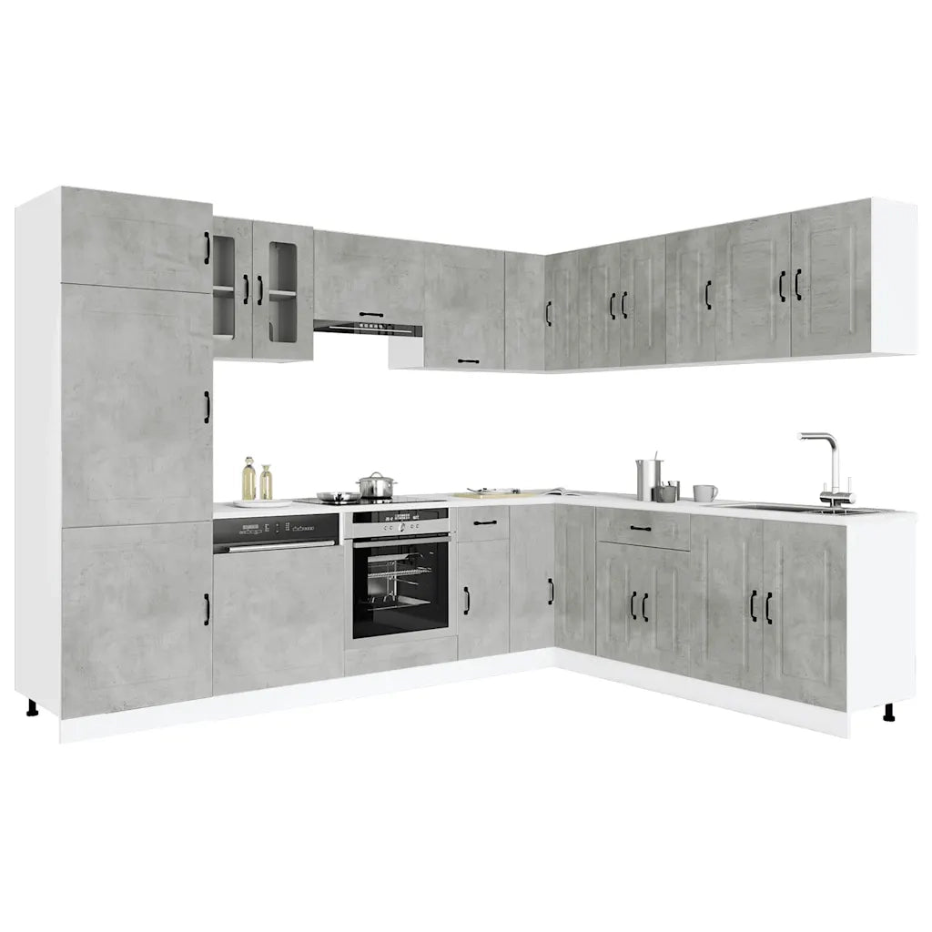 Set Mobili da Cucina 14 pz Kalmar Grigio Cemento in Truciolato