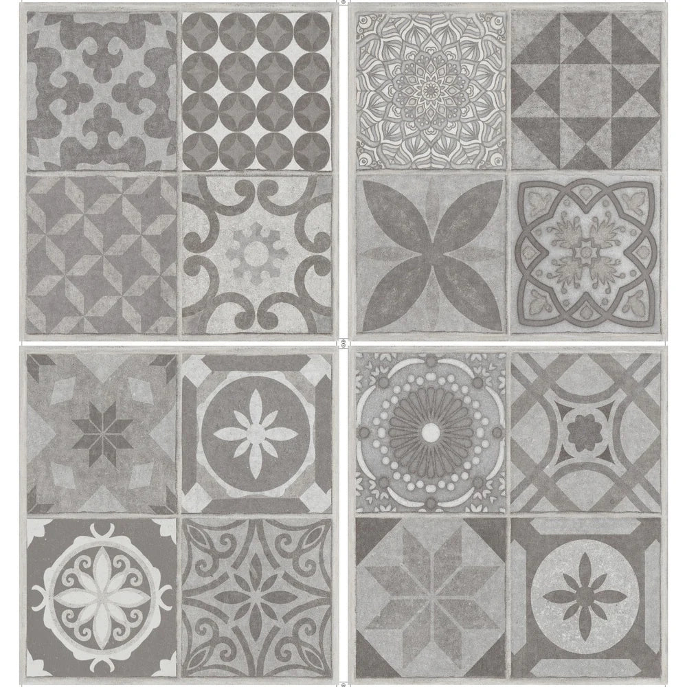 Piastrelle Autoadesive PVC Divina Home Effetto Maiolica Vintage, Set 22 Pz per 2 mq, Spessore 0,15 cm, 30,4x30,4 cm - Stile Decorativo e Versatile
