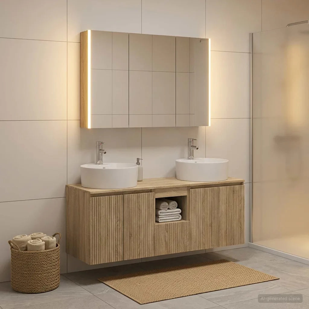 Set di Armadi da Bagno 4 pcs Rovere Sonoma Legno ingegnerizzato 3406465