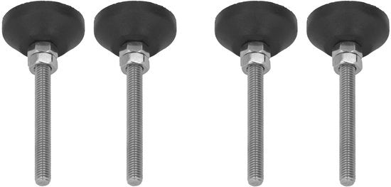 Supporti di Regolazione per Mobili - Regolabili - Altezza 50 mm - Flessibile - Base Antiscivolo in Gomma - 4 Pezzi - Carico di 10 kg - Pieghe per Mobili