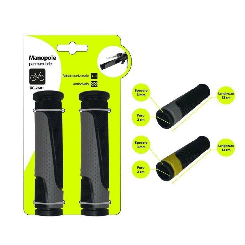 Trade Shop - Coppia Manopole Per Manubrio Sterzo Bici Bicicletta Universale Bicolore Xc-2601 -