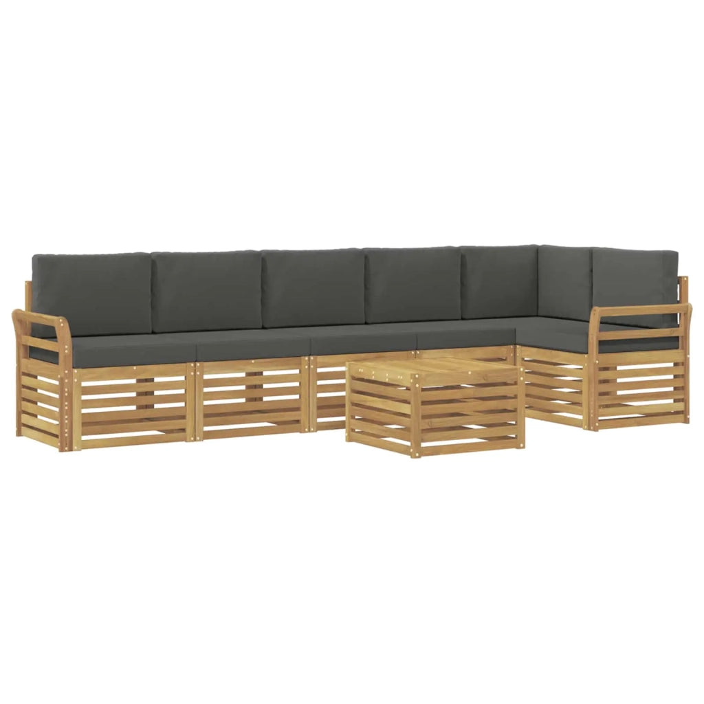 Set di divani da esterno 7 pcs Bianco e Antracite 3391957