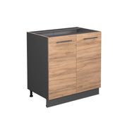 Mobile lavello cucina Fame-Line Rovere dorato/Antracite 80 cm con ripiano, senza piano di lavoro Vicco