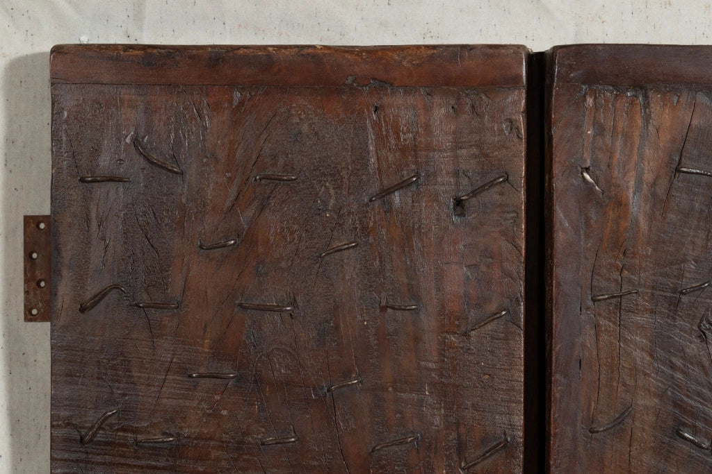 Biscottini Porta portone in legno massello e ferro da interno o da esterno vecchia e antica medievale scorrevole