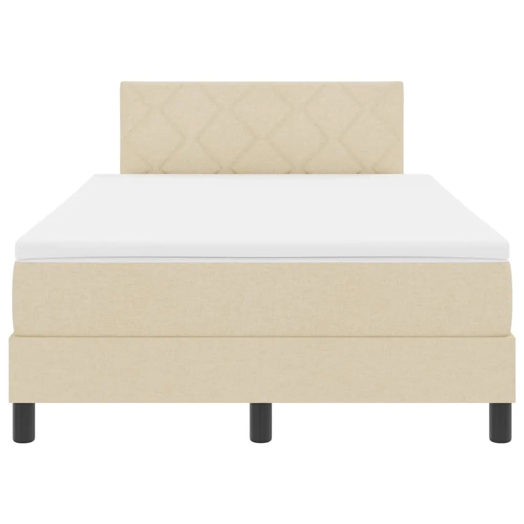 Letto a molle con materasso con led Crema 120 x 190 cm Tessuto 3342273