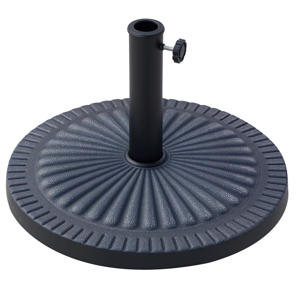 Base Ombrellone Rotonda per Pali da ?3,8-4,8cm con Decorazione e Manopola, Peso 15kg ?49x32cm