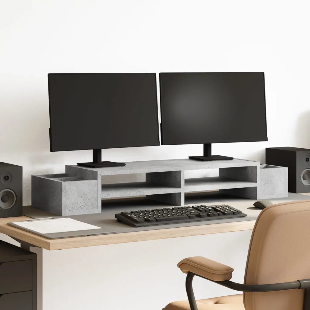 Supporto Monitor con Cassetti Grigio 100x27x15 cm in Truciolato CFW9967011