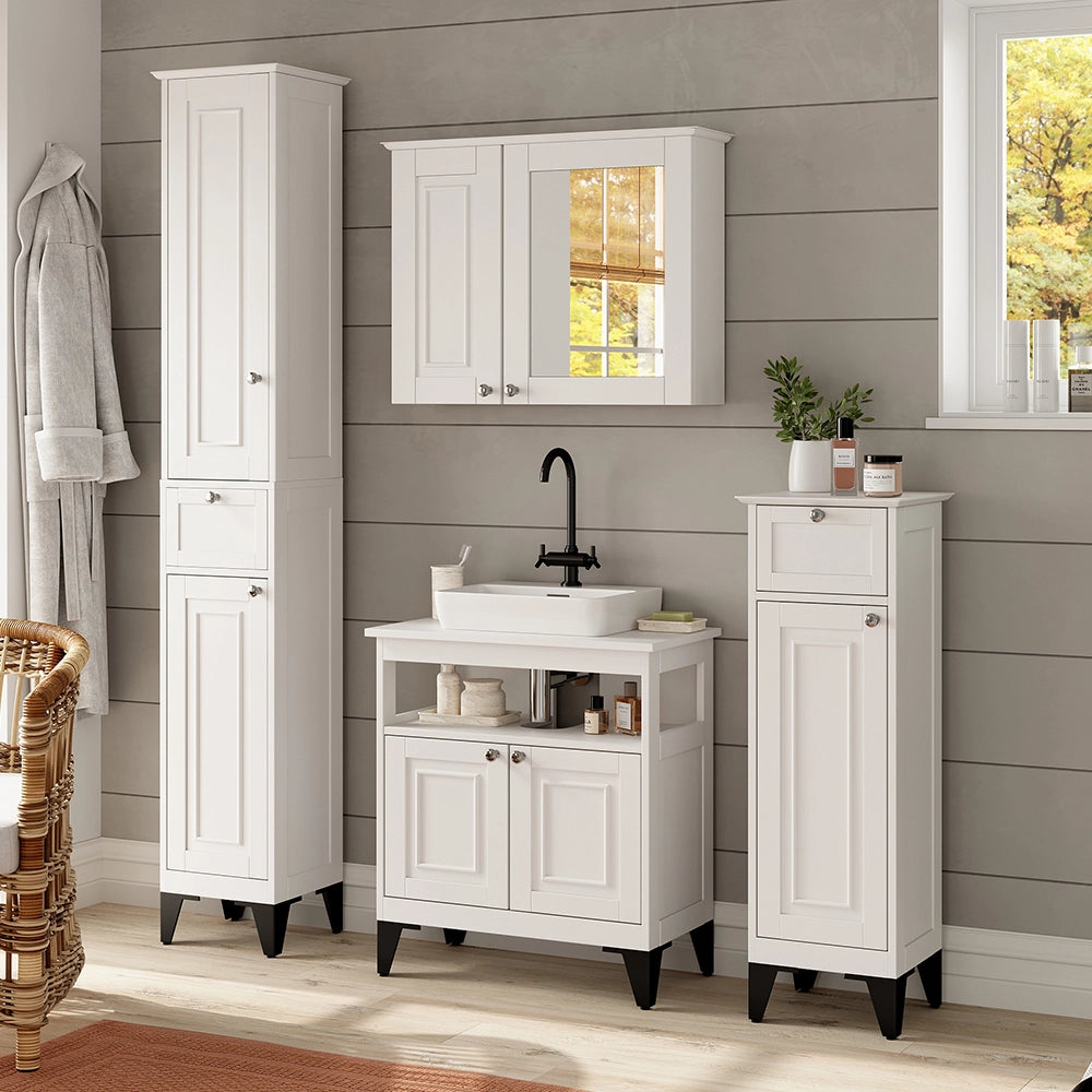 Vicco Set di mobili da bagno Bianco 4 parti