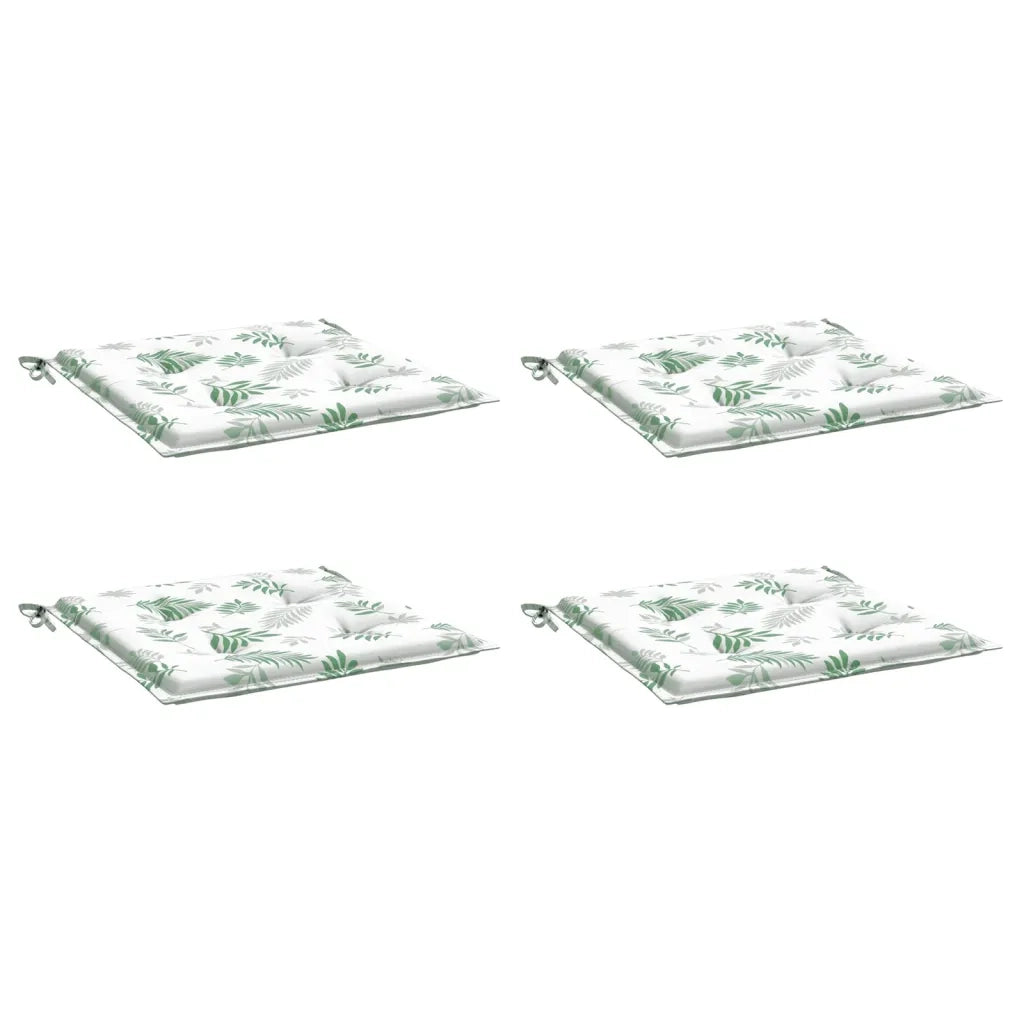 Cuscini per Sedia 4 pz Motivo a Foglie 40x40x4 cm Tessuto 361021