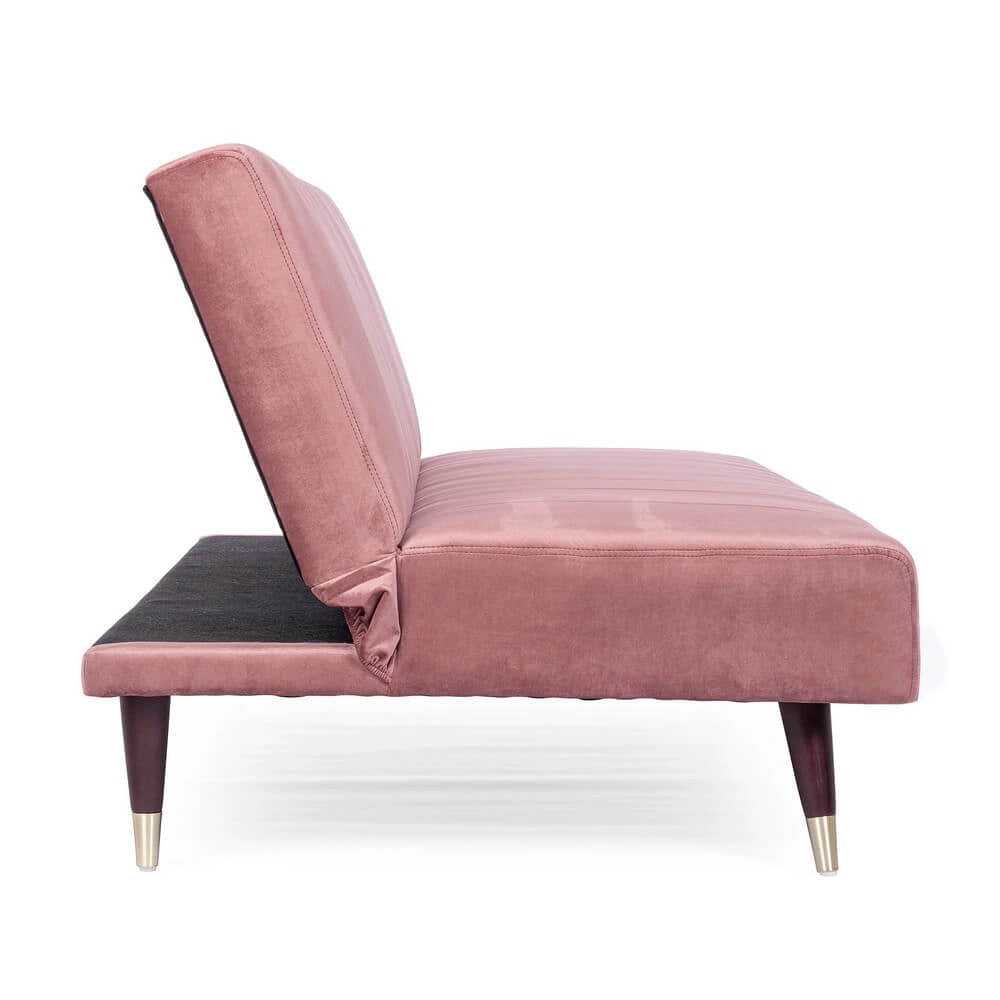 Divano Letto 3 Posti in Velluto con Gambe in Legno - ADELAIDE