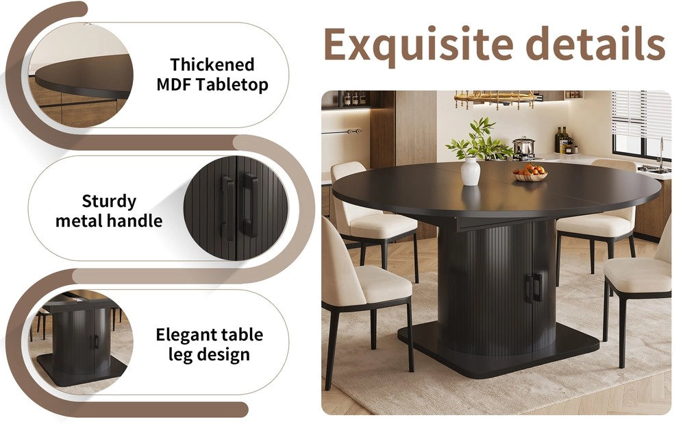 Tavolo da cucina allungabile salvaspazio ¨C Minimal ¨C MDF nero