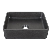 Lavabo da appoggio sabbia rettangolare nero 406x304x101 mm senza piletta - Sandstone