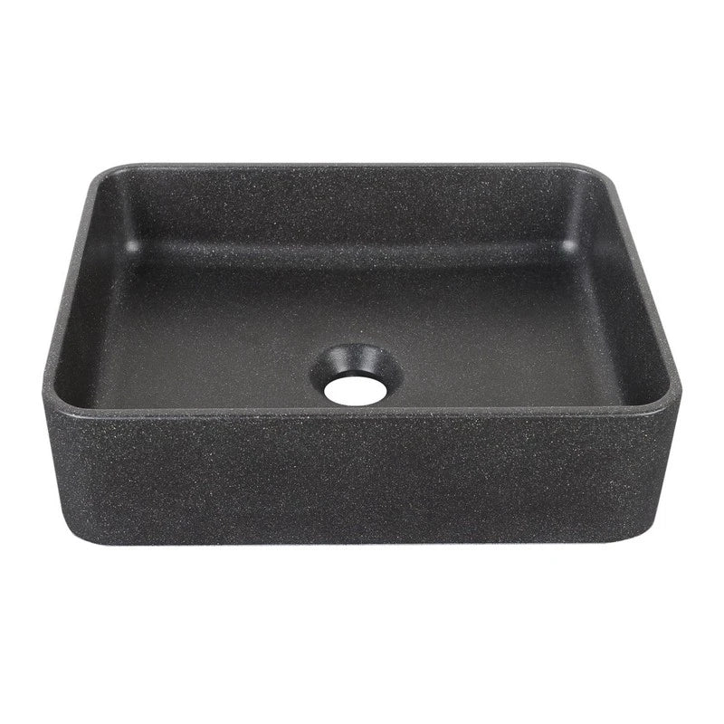 Lavabo da appoggio sabbia rettangolare nero 406x304x101 mm senza piletta - Sandstone