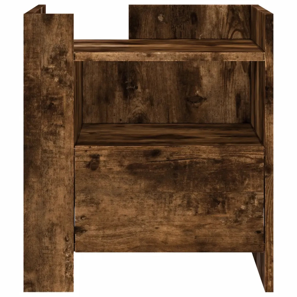 Comodino Rovere Fumo 45x50x50 cm in Truciolato 848280