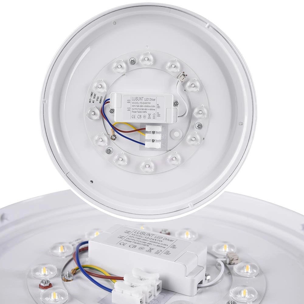 Plafoniera LED Rotonda 12W Luce Bianca 4000K Naturale Lampada Soffitto 29,5cm