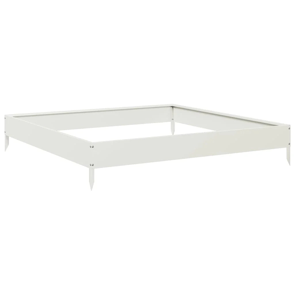 Fioriera rialzata per piante e fiori terrazza giardino 100 x 100 x 18,5 cm acciaio bianco 02_0039256