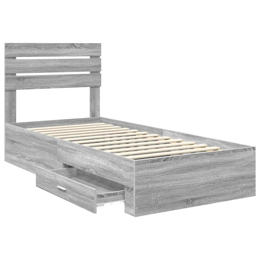 Struttura del letto con cassetto con testiera Legno multistrato 3411680