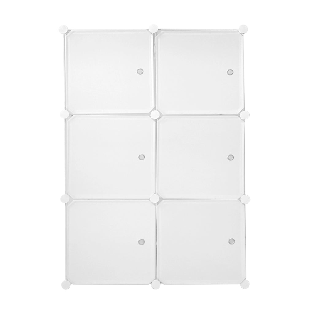 Cubo personalizzabile Guardaroba Boxed Basic Nyana Home 6 Cubes/Doors Organizzazione domestica Appendiabiti Scarpiera 110x75x47cm Bianco