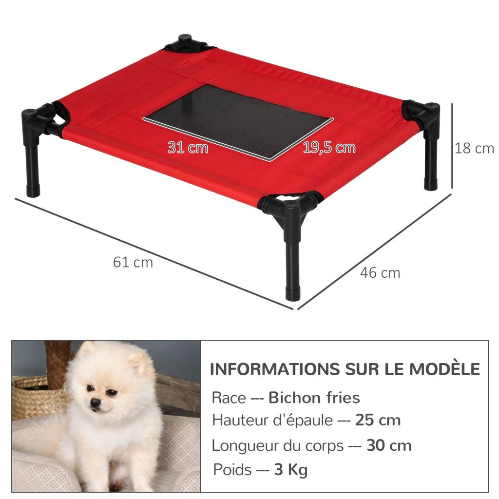 Letto per animali ¨C zephmum ¨C rosso e nero tessuto oxford 61x46x18 cm