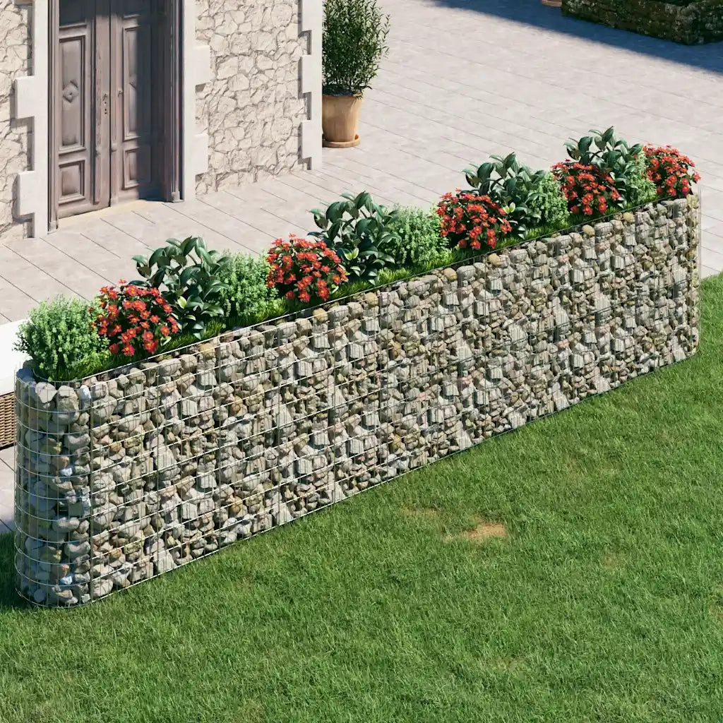 Gabbione con Letto Rialzato in Acciaio Zincato 470x50x100 cm 152037