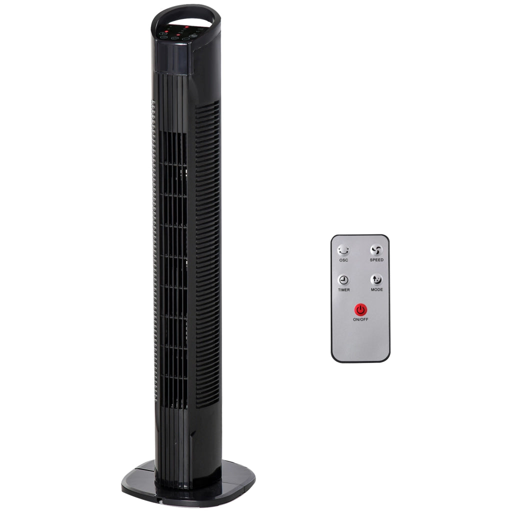 Ventilatore a Torre ¨C zephmum ¨C Nero, Telecomando, Oscillante, 3 Velocit¨¤