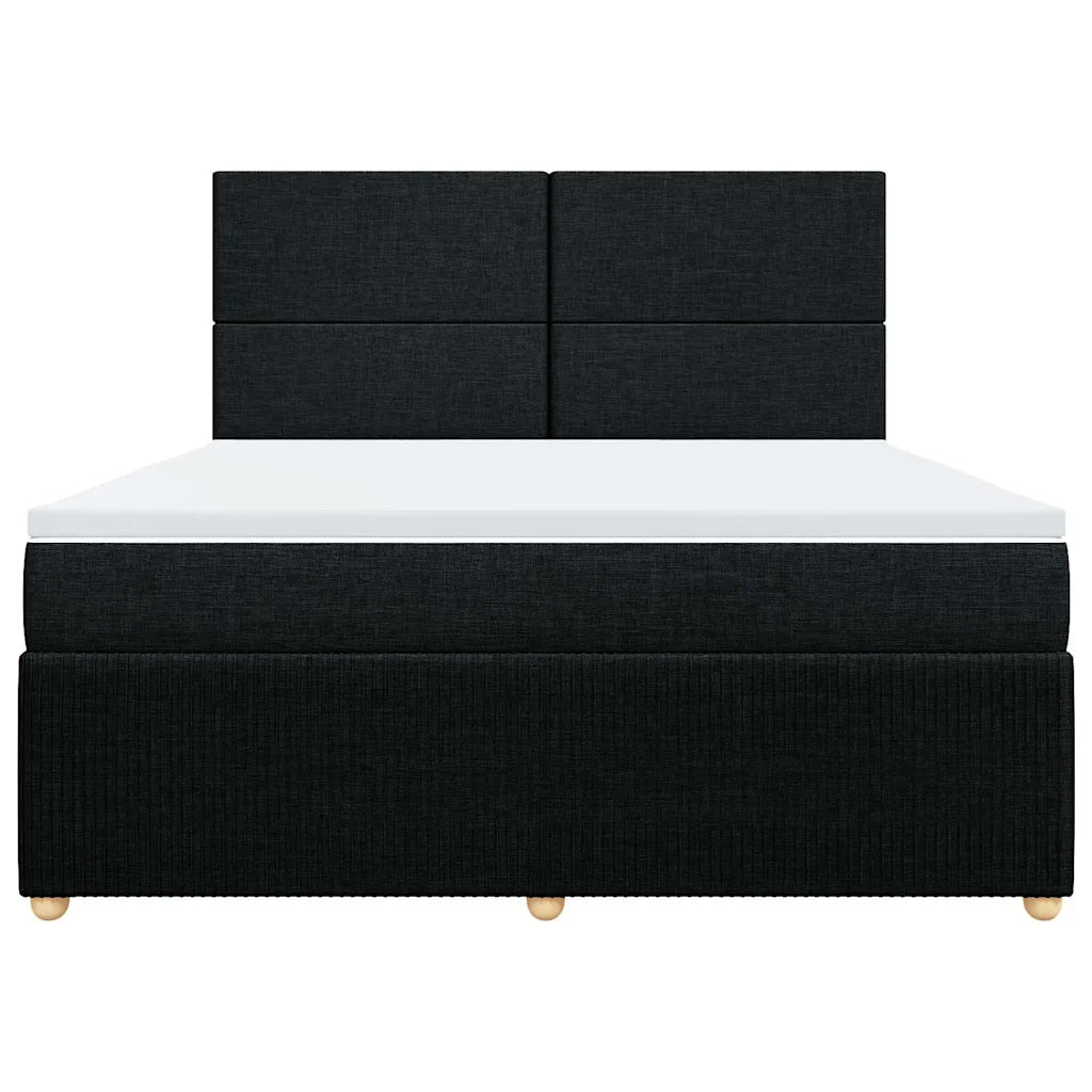 Giroletto a Molle con Materasso Nero 180x200 cm in Tessuto