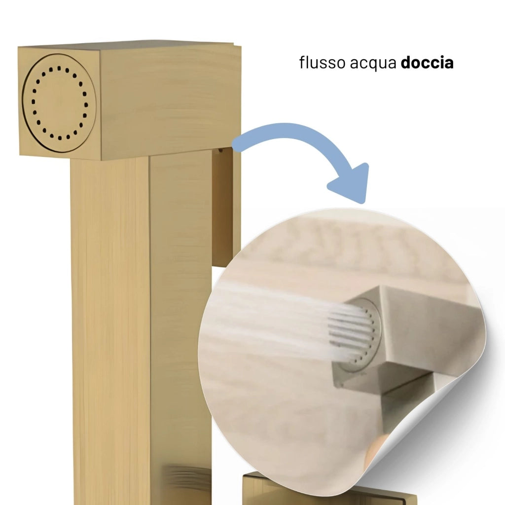 Idroscopino wc doccetta ottone portatile shutoff monogetto con leva ogomondo kit *** finitura- oro matt satinato quad...