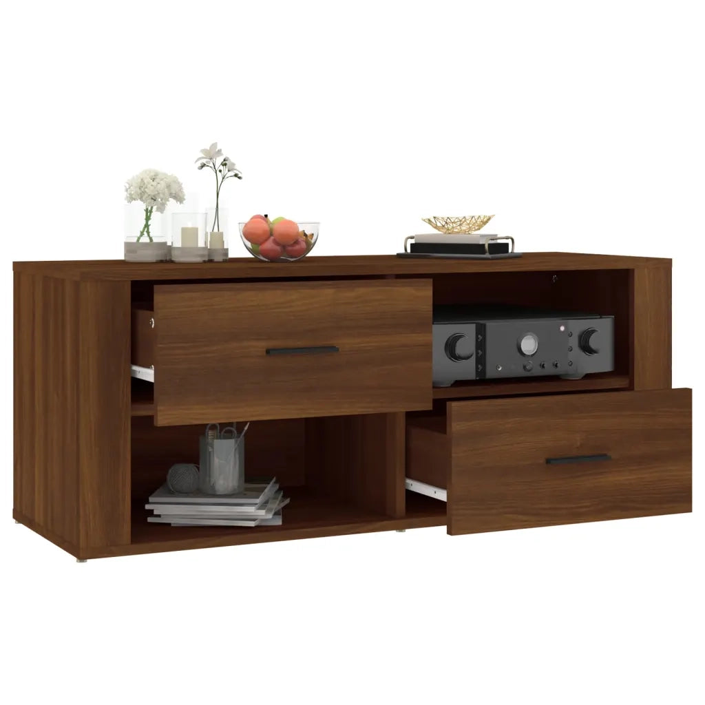 Mobile TV-Credenza per TV-Console TV Rovere Marrone 100x35x40 cm in Legno Multistrato 174869