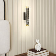 Applique da interno LED a 2 pezzi, design a griglia, dimmerabile, metallo nero
