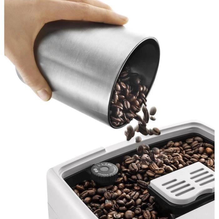 DELONGHI ECAM 350.35.W Macinacaffè espresso DINAMICA Schermo 4 ricette - Bianco