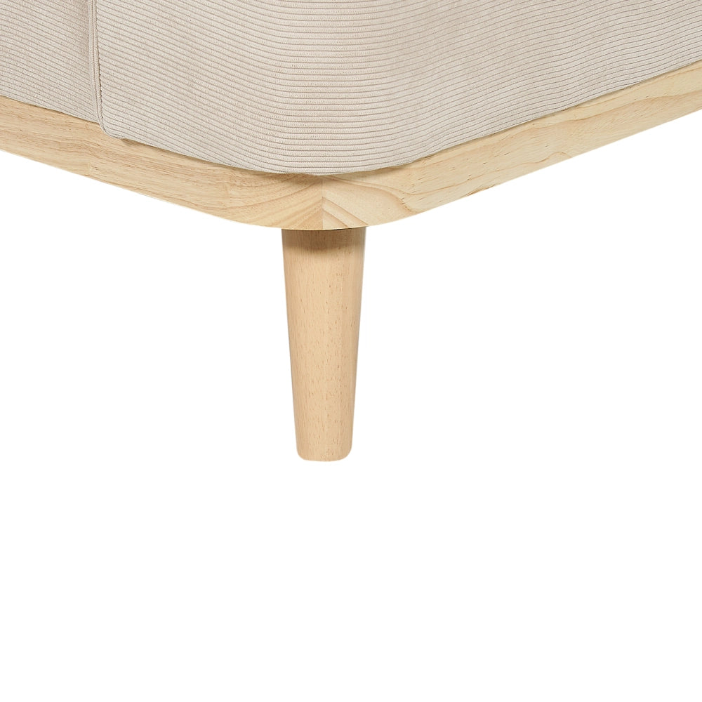 Divano angolare Beige velluto a coste con base in legno 3 posti a sinistra Divano retrò Soggiorno