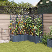 Fioriere da Giardino con Sistema di Irrigazione 5 pz Grigio