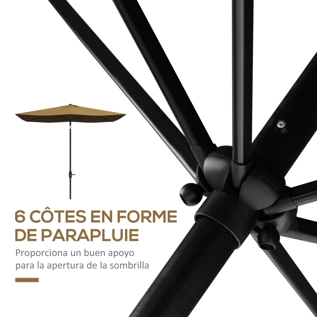 Parasole rettangolare inclinabile ¨C zephmum ¨C marrone 2x3 m
