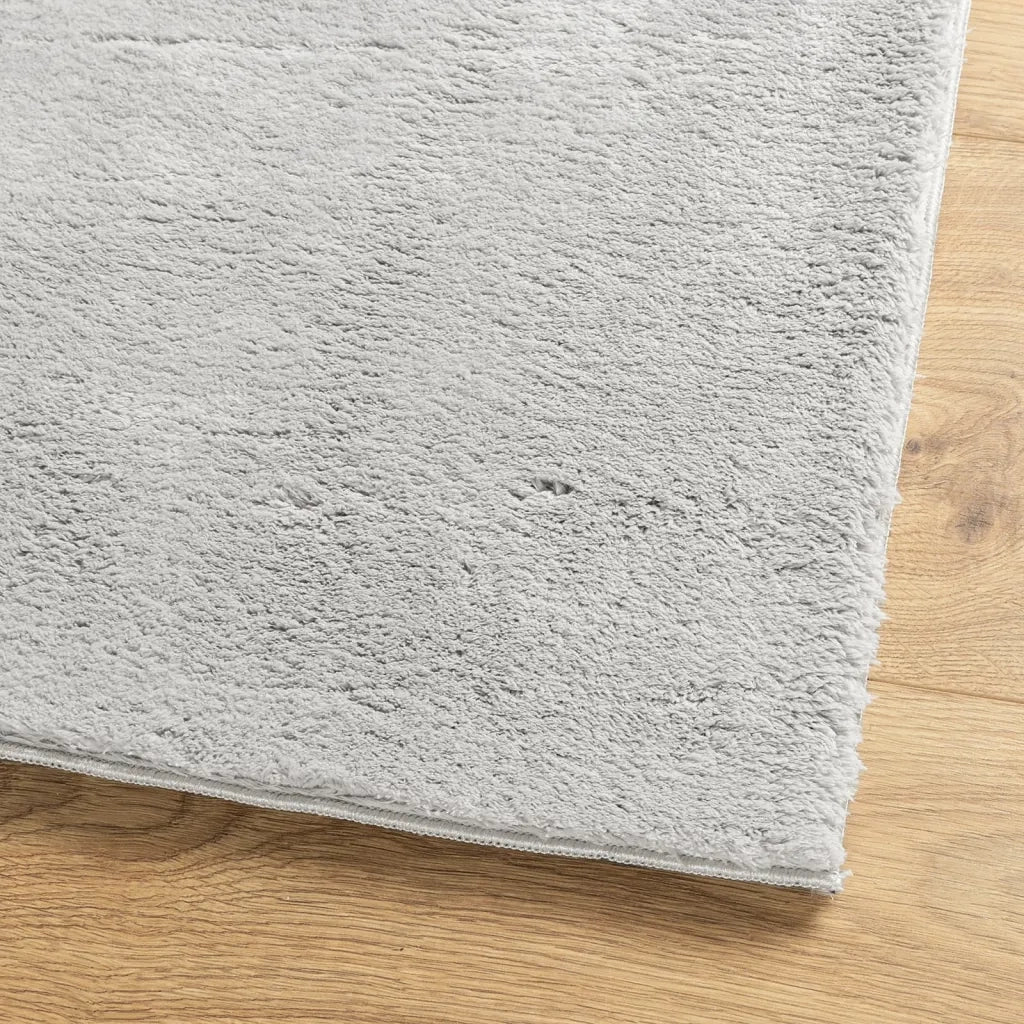 Tappeto a Pelo Corto HUARTE Morbido e Lavabile Grigio 200x200cm 375080