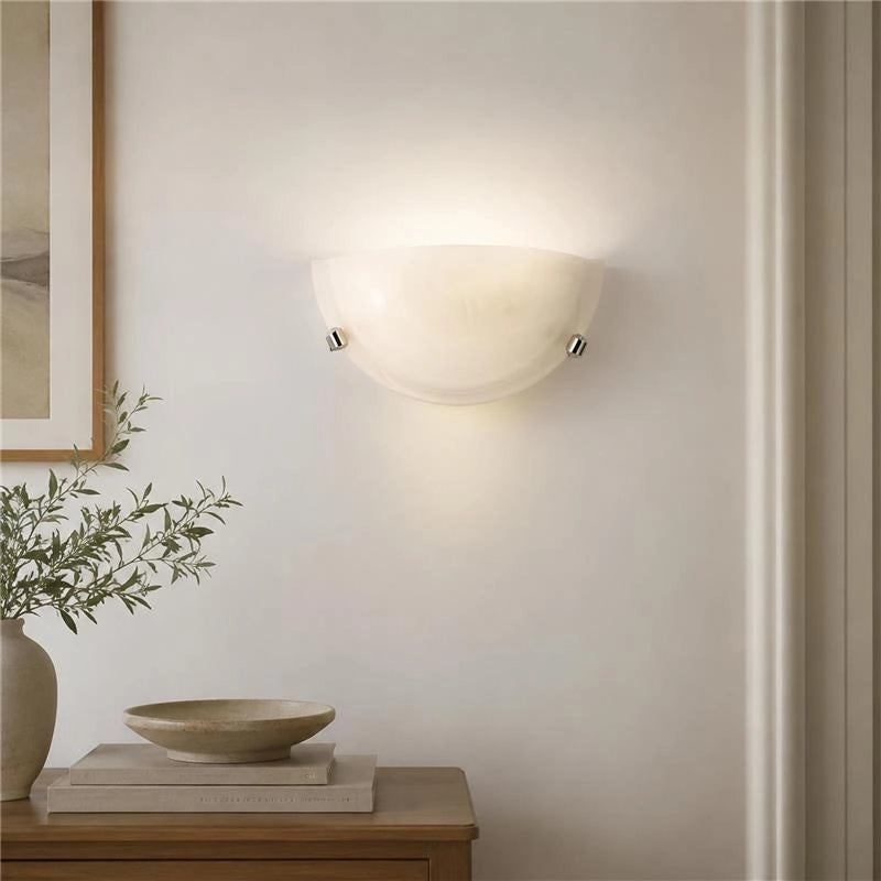 LAMPADA DUNA APPLIQUE DA PARETE IN VETRO E METALLO E27 1 LUCE BIANCA