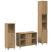 Set di mobili per il bagno con porta 3 pcs Rovere artigianale 3378514