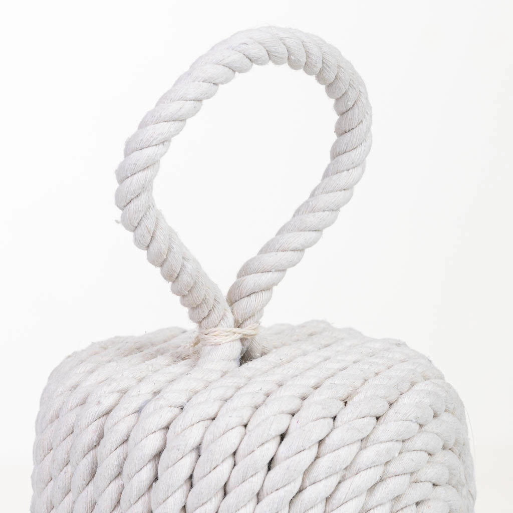 Fermaporta in cotone con stella bianca, 14x14x23h cm