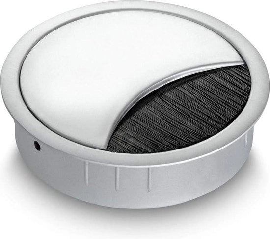 Cassetta cavi rottura acciaio inox cromato opaca 80 mm - adatta per più cavi - sigillatura a setole - coperchio rimovibile - altezza circa 21 mm